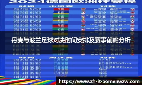 丹麦与波兰足球对决时间安排及赛事前瞻分析